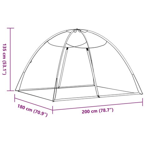 Klamboe met deuren Mongolia 220 gaas 200x180x135 cm zwart