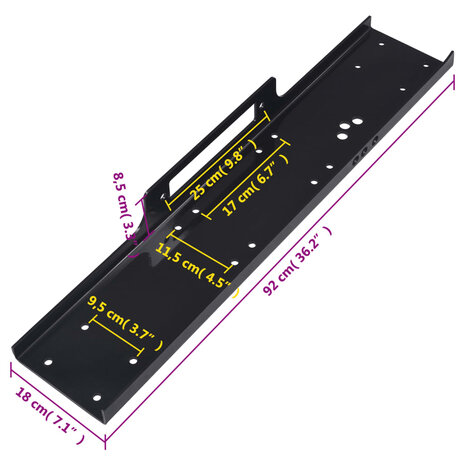 Montageplaat 12000 lbs universeel