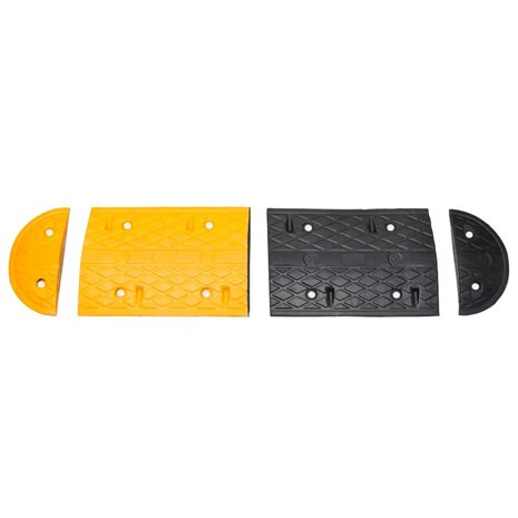 Verkeersdrempel 517x32,5x4 cm rubber geel en zwart