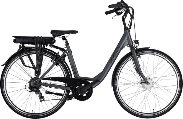 Amigo E-Altura D1 Dames 7V V-Brakes matgrijs 49 cm 28 inch matgrijs 49 cm 28 inch