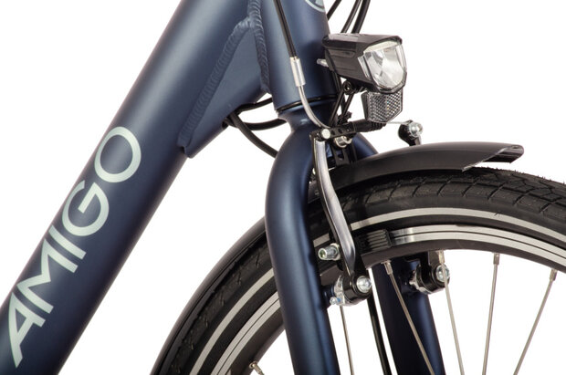Amigo E-Faro S1 Dames 3V V-Brakes matblauw 49 cm 28 inch matblauw 49 cm 28 inch