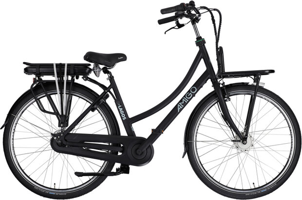 Amigo E-Lagos T3 Dames 7V Rollerbrake matzwart 50 cm 28 inch matzwart 50 cm 28 inch
