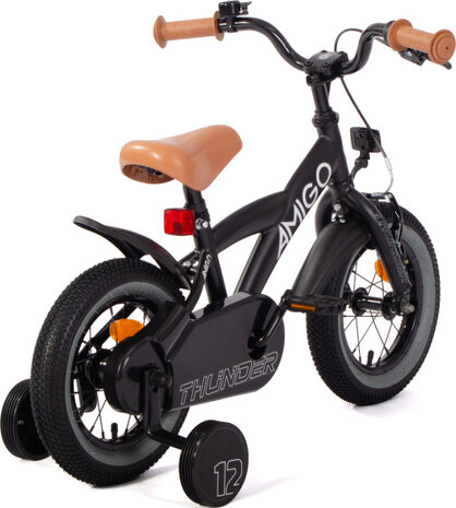 Amigo Thunder Jongens Terugtraprem zwart/wit 21 cm 12 inch zwart/wit 21 cm 12 inch