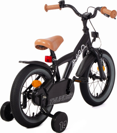 Amigo Thunder Jongens Terugtraprem zwart/wit 22 cm 14 inch zwart/wit 22 cm 14 inch