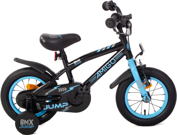 Amigo Bmx Jump Jongens Terugtraprem zwart/blauw 22 cm 12 inch zwart/blauw 22 cm 12 inch