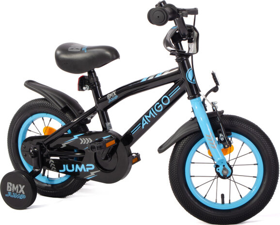 Amigo Bmx Jump Jongens Terugtraprem zwart/blauw 22 cm 12 inch zwart/blauw 22 cm 12 inch