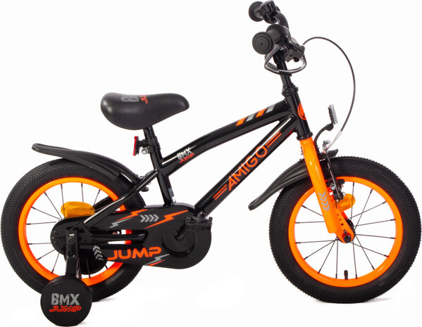 Amigo Bmx Jump Jongens Terugtraprem zwart/neon oranje 22,5 cm 14 inch zwart/neon oranje 22,5 cm 14 inch
