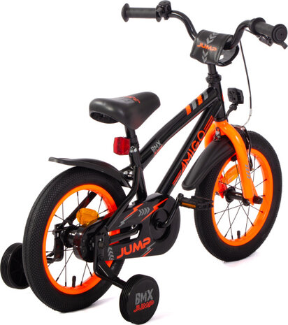 Amigo Bmx Jump Jongens Terugtraprem zwart/neon oranje 22,5 cm 14 inch zwart/neon oranje 22,5 cm 14 inch