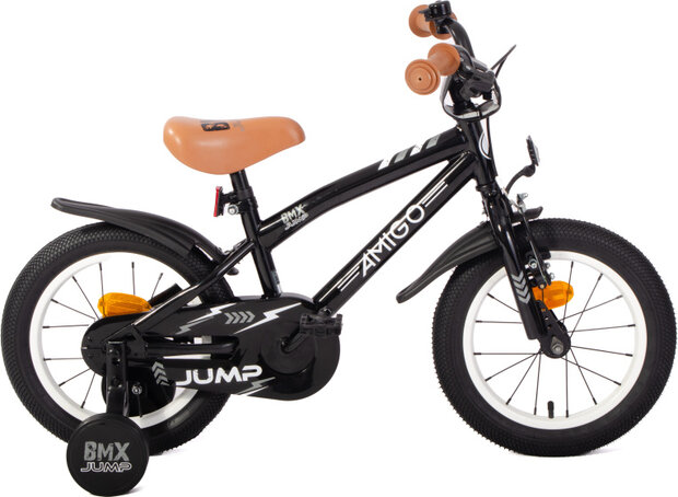 Amigo Bmx Jump Jongens Terugtraprem zwart/wit 22,5 cm 14 inch zwart/wit 22,5 cm 14 inch