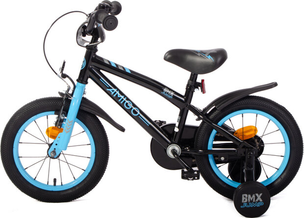 Amigo Bmx Jump Jongens Terugtraprem zwart/blauw 22,5 cm 14 inch zwart/blauw 22,5 cm 14 inch
