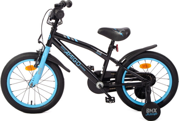 Amigo Bmx Jump Jongens Terugtraprem zwart/blauw 25,5 cm 16 inch zwart/blauw 25,5 cm 16 inch