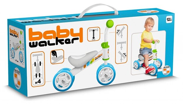 Skids Control Loopfiets Met 4 Wielen Junior blauw/wit blauw/wit