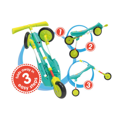 The Bugs Scuttlebug Xl Splodge Loopfiets Met 3 Wielen Junior Turquoise/Groen