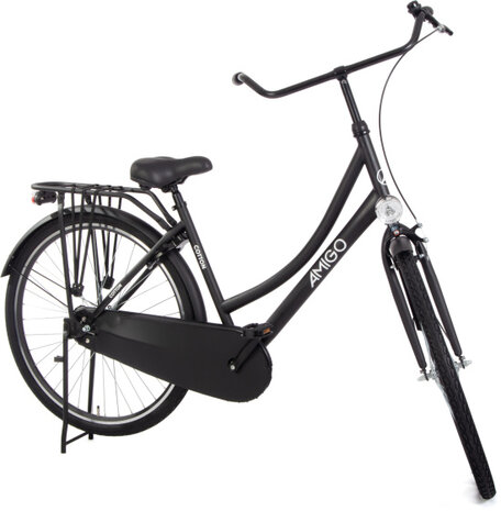 Amigo Cotton Omafiets Dames Terugtraprem matzwart 50 cm 28 inch matzwart 50 cm 28 inch