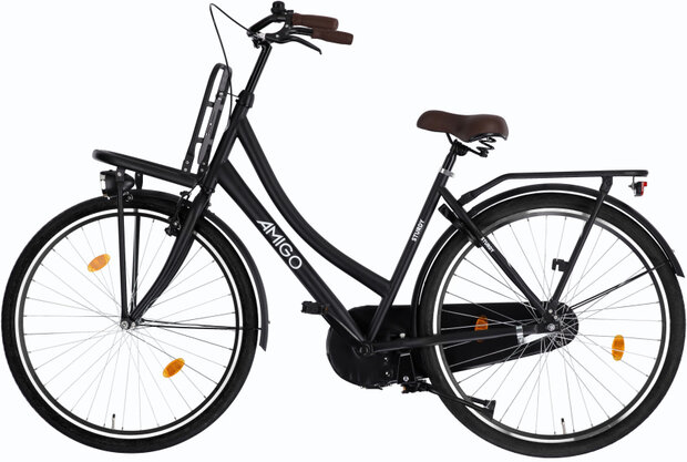 Amigo Sturdy Dames Terugtraprem matzwart/zwart 53 cm 28 inch matzwart/zwart 53 cm 28 inch