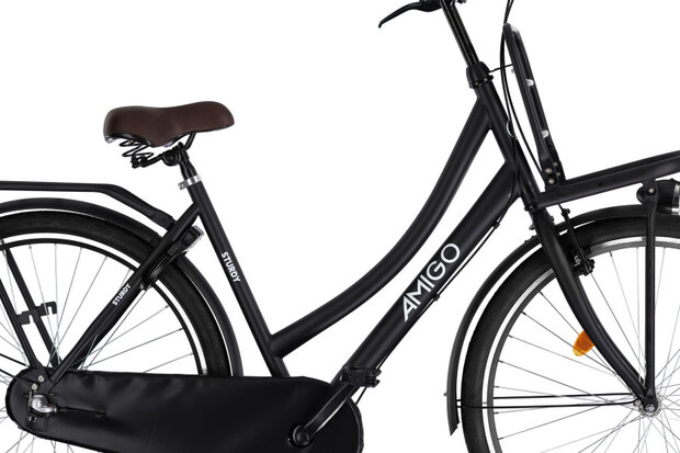 Amigo Sturdy Dames Terugtraprem matzwart/zwart 53 cm 28 inch matzwart/zwart 53 cm 28 inch