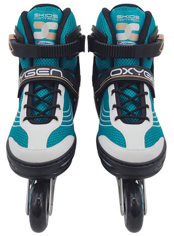 Skids Control Oxygen Inline Skates Semi-Softboot Verstelbaar Petrol petrolblauw/zwart Maat 42-45 petrolblauw/zwart Maat 42-45