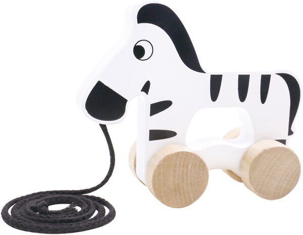 Tooky Toy Zebra Houten Trekfiguur 18 Maanden Zwart/Wit wit/zwart wit/zwart