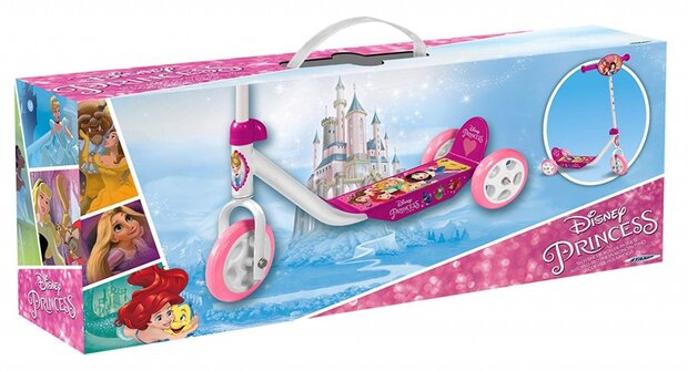 Disney Princess 3-Wiel Kinderstep Vrijloop Meisjes Wit/Roze