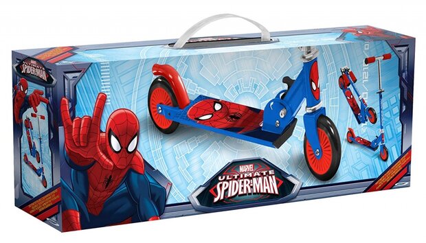 Marvel Spider-Man 2-Wiel Kinderstep Opvouwbaar Voetrem Blauw/Rood