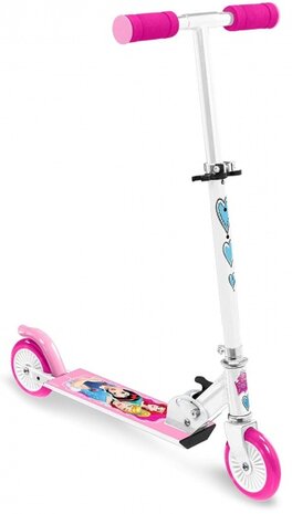 Disney Princess 2-Wiel Kinderstep Opvouwbaar Voetrem Wit/Roze