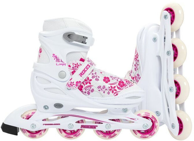 Roces Compy 8.0 Inlineskates Softboot Meisjes Wit/Roze Maat 34-37