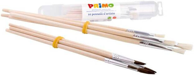 Primo Kwastenset Junior 22 Cm Hout Naturel 11-Delig