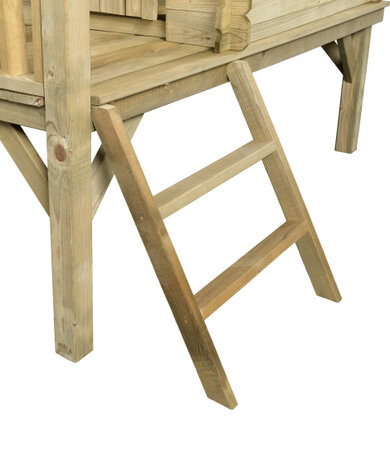 Swing King Camilla Houten Speelhuisje Met Glijbaan naturel/blauw naturel/blauw