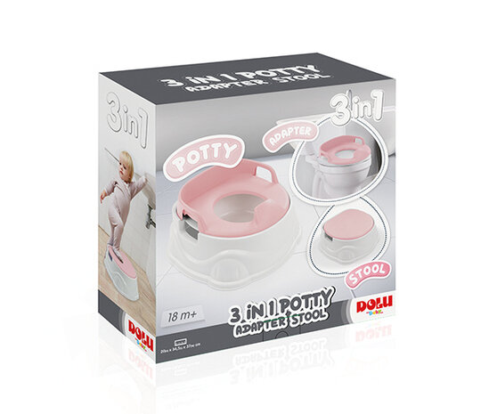Dolu 3-In-1 Educatief Plaspotje Met Toiletverkleiner wit/roze wit/roze
