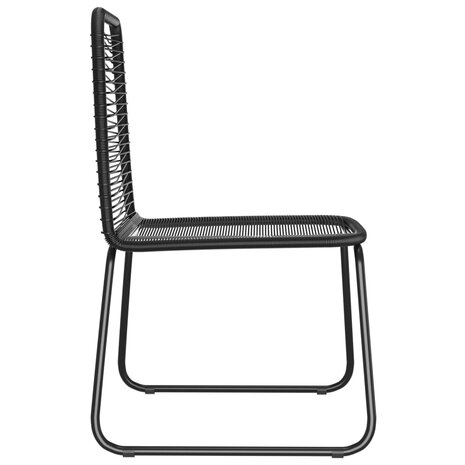 Tuinstoelen 6 st poly rattan zwart