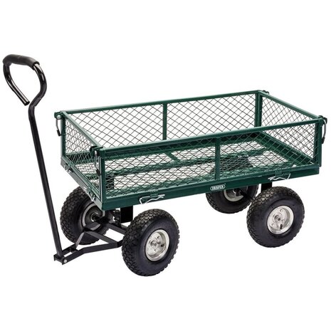 Tuinwagen staalgaas 86,5x46,5x21 cm groen en zwart