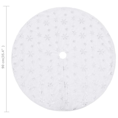 Kerstboomrok luxe 90 cm kunstvacht wit