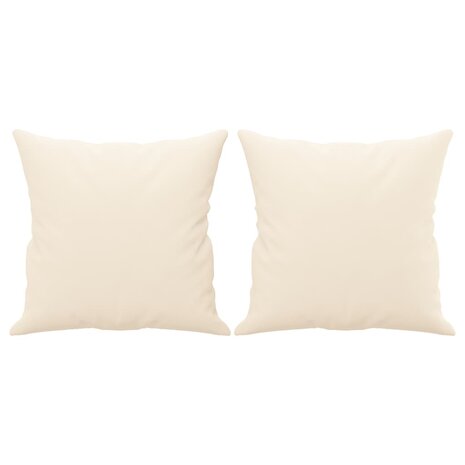 Sierkussens 2 st 40x40 cm fluweel crèmekleurig