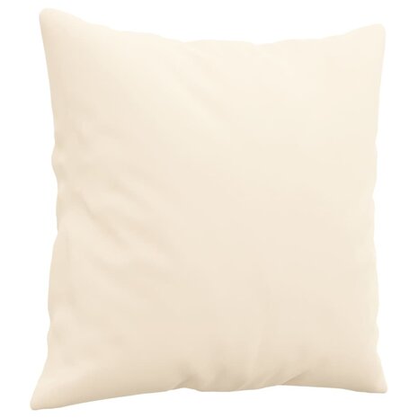 Sierkussens 2 st 40x40 cm fluweel crèmekleurig