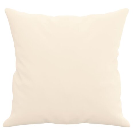 Sierkussens 2 st 40x40 cm fluweel crèmekleurig