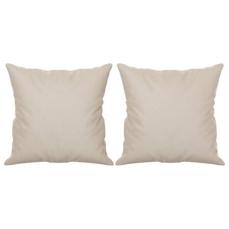 Sierkussens 2 st 40x40 cm microvezelstof crèmekleurig