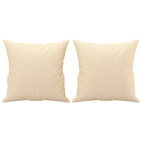 Sierkussens 2 st 40x40 cm stof crèmekleurig