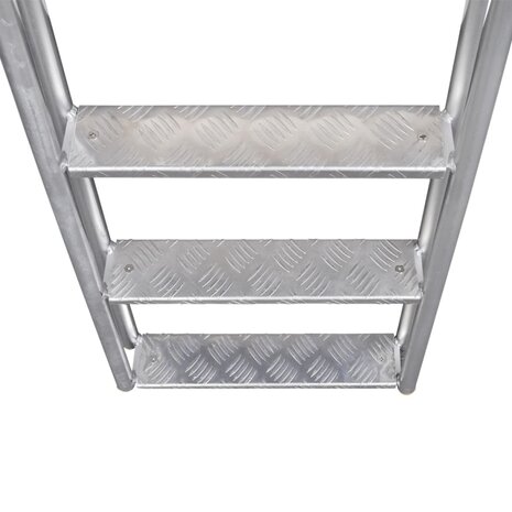 Dok/zwembadladder met 4 treden aluminium 167 cm