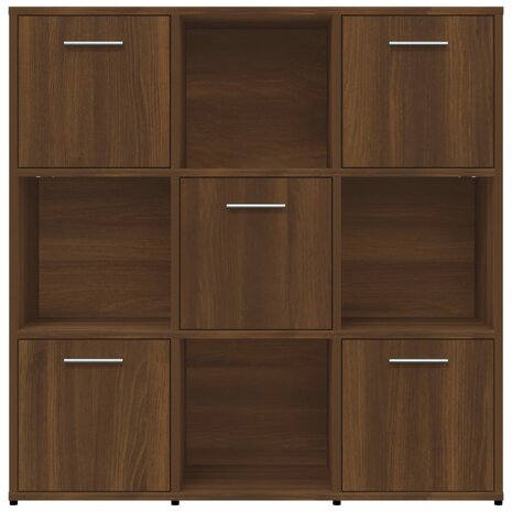 Boekenkast 90x30x90 cm bewerkt hout bruin eikenkleur