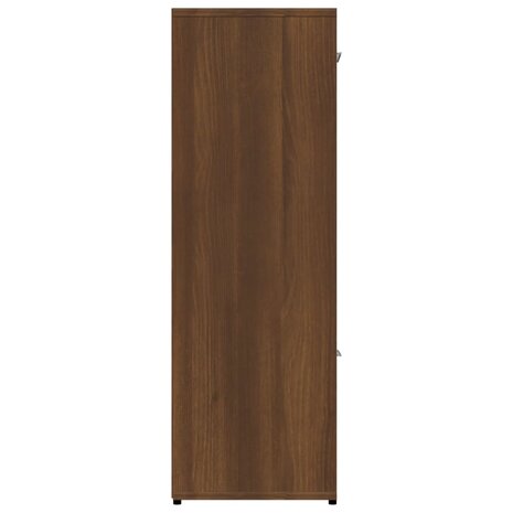Boekenkast 90x30x90 cm bewerkt hout bruin eikenkleur
