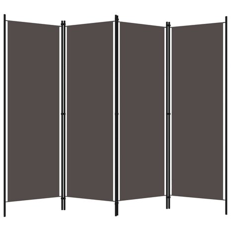 Kamerscherm met 4 panelen 200x180 cm antraciet