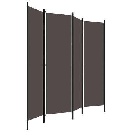 Kamerscherm met 4 panelen 200x180 cm antraciet