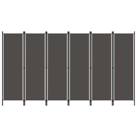 Kamerscherm met 6 panelen 300x180 cm antraciet