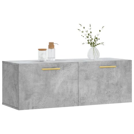 Wandkast 100x36,5x35 cm bewerkt hout betongrijs