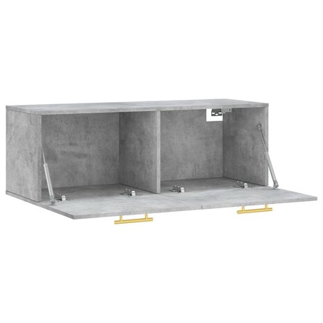 Wandkast 100x36,5x35 cm bewerkt hout betongrijs