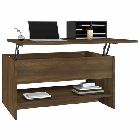 Salontafel 80x50x40 cm bewerkt hout bruin eikenkleur
