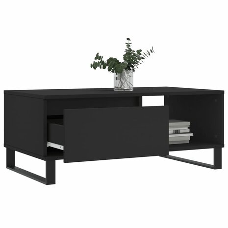 Salontafel 90x50x36,5 cm bewerkt hout zwart