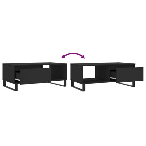 Salontafel 90x50x36,5 cm bewerkt hout zwart