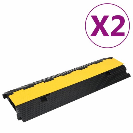 Kabelbeschermers drempel met 2 tunnels 2 st 100 cm rubber