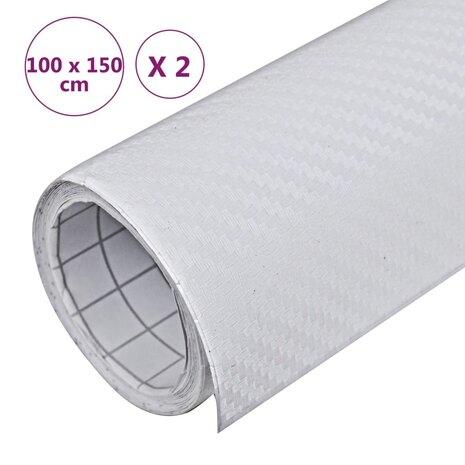 2 st Autofolie 3D 100x150 cm wit